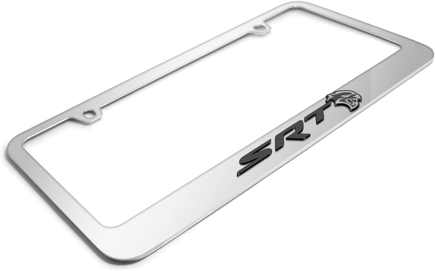 iPick Image for Dodge SRT Hellcat in 3D on Mirror Chrome Metal License Plate Frame - Official Licensed