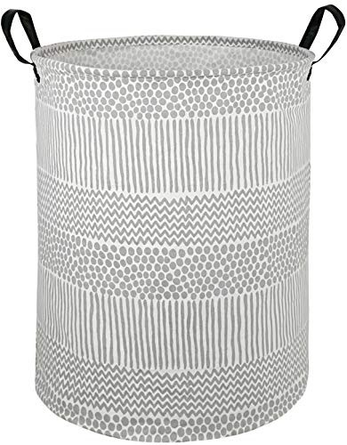 Image of Round Laundry Hamper Storage Basket Fabric Material Storage Hamper Organization Basket, Storage Bin, Gift Box with Handles for Room