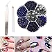 Produktbild Nail Art Strasssteine, Glaskleberboden Flache Hot Fix Strasssteine mit Pinzette für Nail Art DIY Schmuck Kleidung Telefon Fall Dekoration(4)