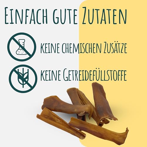 Pferdekopfhaut für Hunde I 1 kg I getrocknete Pferdehaut I Pferdefleisch für Hunde I Hundeleckerli Pferd fettarm I Leckerlies für Allergiker von Wuffsnacks