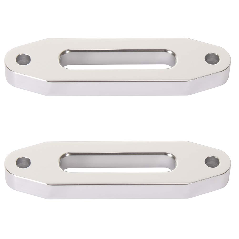 OCPTY 5 inch Aluminum Hawse Fairlead for Synthetic Winch Rope Cable Line Polished Univerasal ATV UTV Winch Hawse Fairlead (3000-4000 lb), Pack of 2