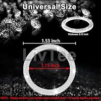 LivTee 2 PCS Crystal Double Rhinestone Car Engine Start Stop Decoration Ring, Bling Car Interior Accessories for Women, Push to Start Button Cover Sticker, Automotive Decals, White — image 4