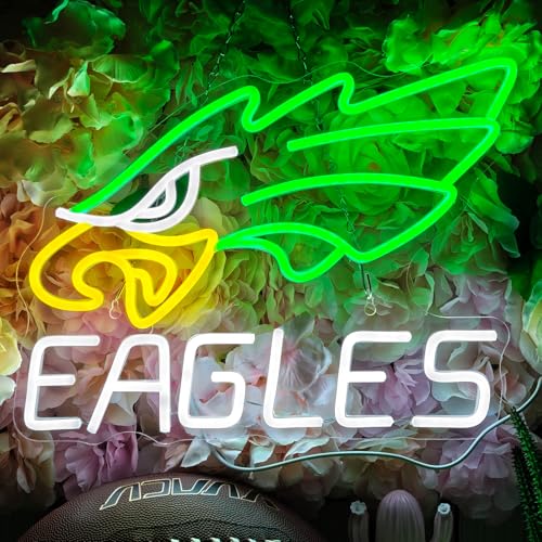 Eagle Neon Signs Football Team Led Neon Sign for Wall Decor USB Powered Dimmable Football Neon Signs 15.74x11.81inches Animal Preppy Lights for Man Cave Dorm Room Pub Decor Birthday Party Sport Fans Gifts
