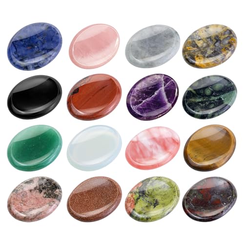 Mezcla de 4 piedras de preocupación para la ansiedad, piedras preciosas talladas para pulgar de bolsillo, piedras naturales para chakras reiki, cristales curativos para yoga energético y decoración