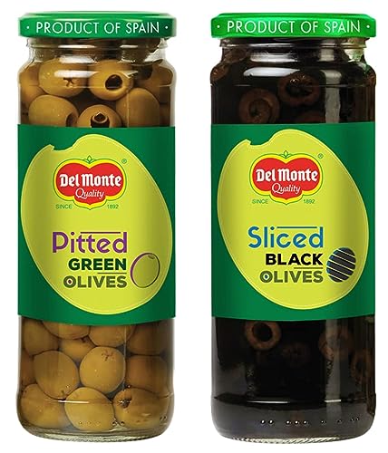 Image of Del Monte Black Sliced Olive, 450g + Del Monte Green Pitted Olive, 450g