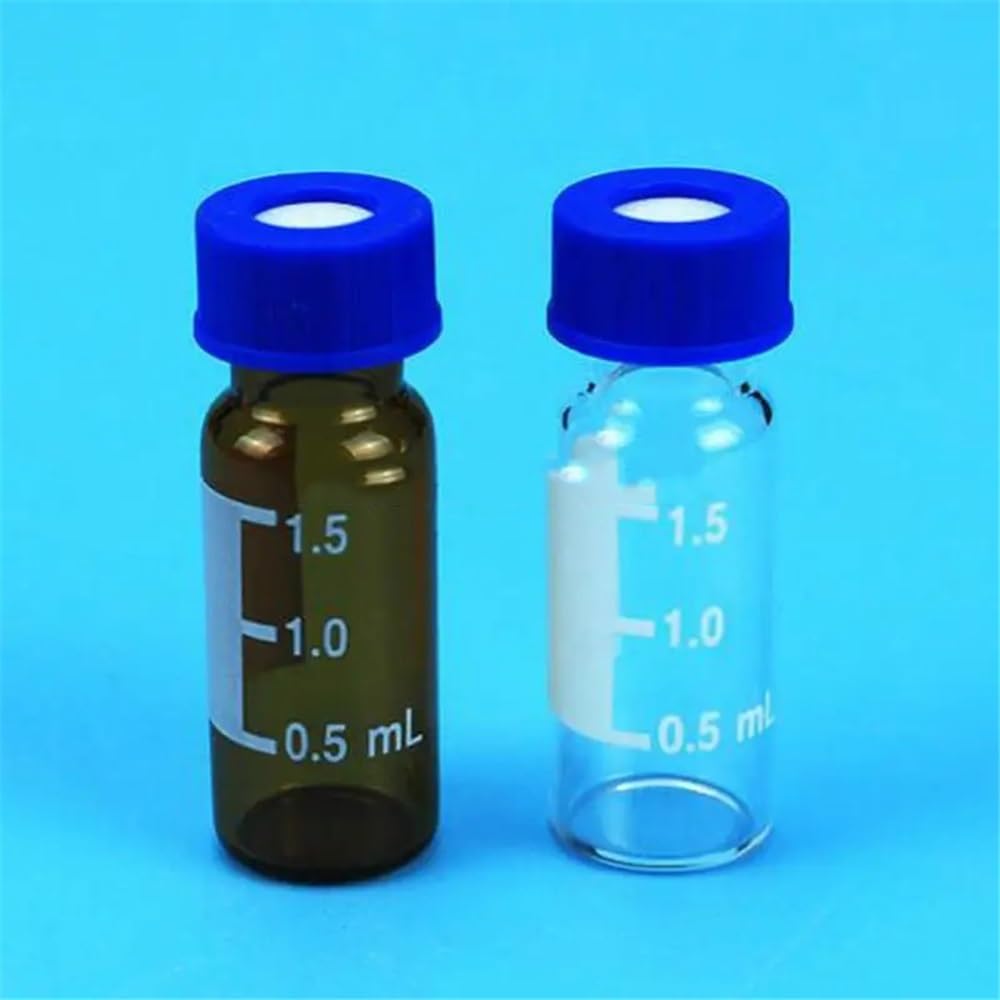Szkło laboratoryjne 100 fiolek przezroczystych/brązowych z zakrętką, automatyczna butelka do analizy o pojemności 2 ml i 4 ml.(Brown 4ml nie skale)