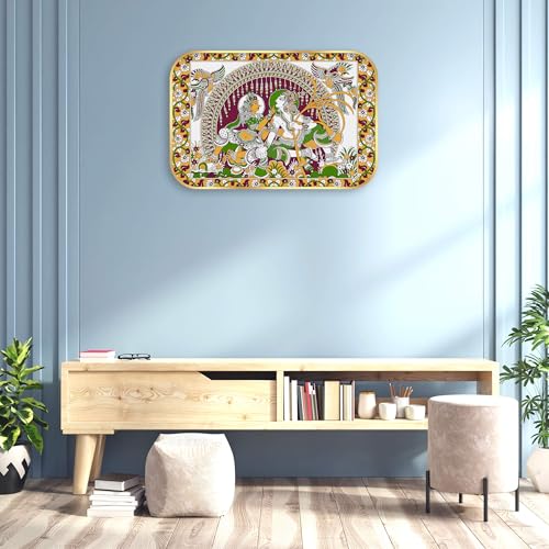 Image of Indianara Radha Krishna Painting With Frame 18 Inches X 12 Inches (Style 2)