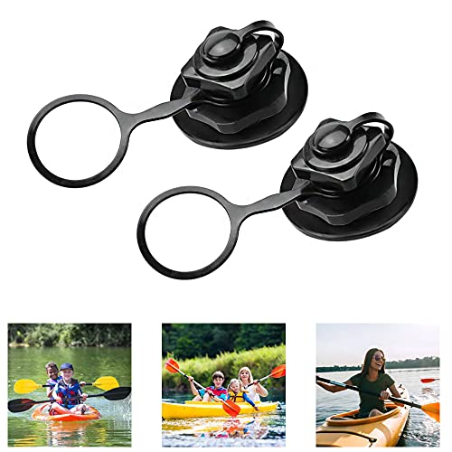 BUZIFU 2PCS Valve de Bateau Gonflable en Caoutchouc Valve d'air de Bateau Gonflable Noir Valve Pneumatique de Bateau Gonflage Remplacement Vis Valve Bateau...