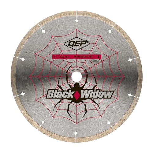 QEP 8" Black Widow Premium-Grade, Thin Rim Diamond Blade for Wet Cutting of Porcelain, Ceramic, Granite and Marble Tile by QEP - Used condition - US$20.79