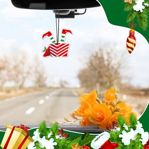 Image of Demissle 24 Pcs Car Air Fresheners Bulk Cute Hanging Air Freshener Groovy Scented Fresheners Rearview Mirror Decor for Women Car Accessories(Elf)