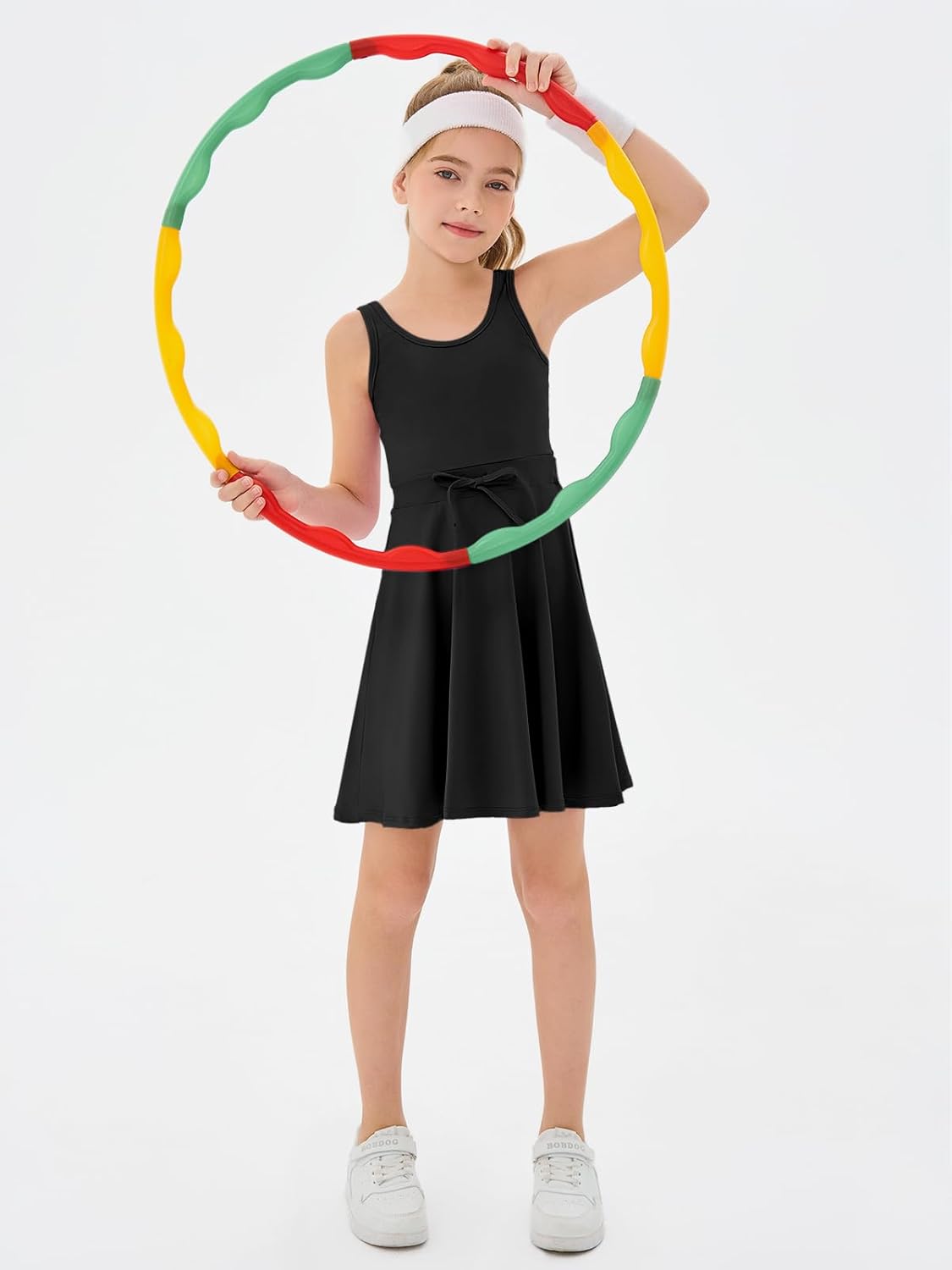 Haloumoning Girls Sleeveless Tennis Dress Kids Athletic Elastic Waist A-Line Workout Golf Dresses 4-14 Years - Image 5