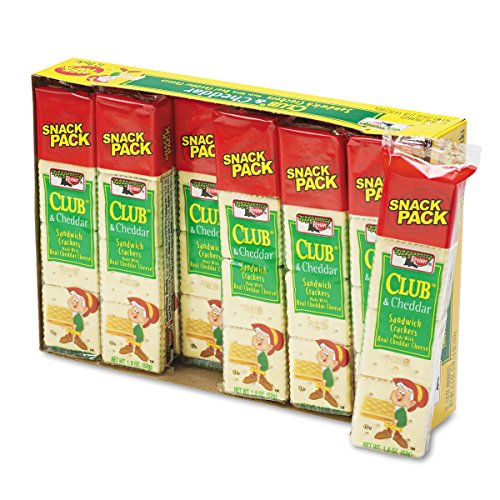 Keebler 21163 Sandwich Cracker, Club & Cheddar, 8 Cracker Snack Pack, 12/Box
