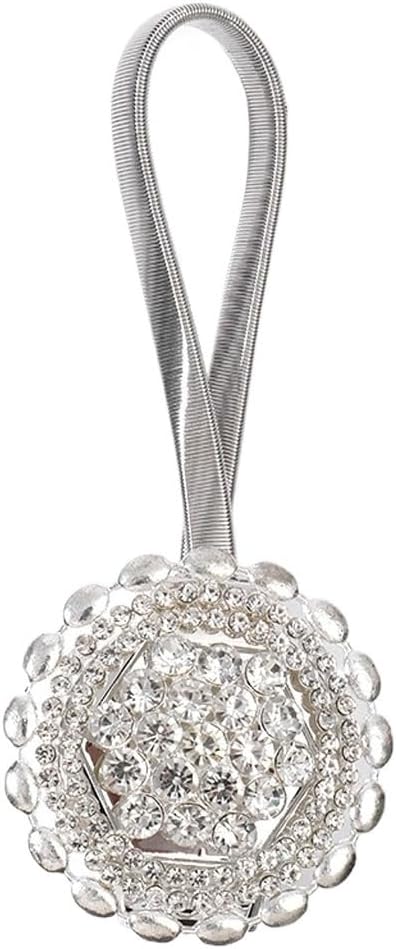 FMURY Water Diamond Spring Curtain Strap with Non Perforated Magnetic Curtain Buckle