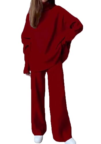 BOFETA Women's 2 Piece Knit Sweater Outfit Long Sleeve Casual