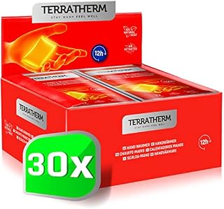 TerraTherm Hand Warmers, Pocket Hand Warmer - 5, 10 or 30 Pairs - for 12 hours of warm hands, Hand Heat Pads activated by air, 100% natural warmth, Pocket Heater