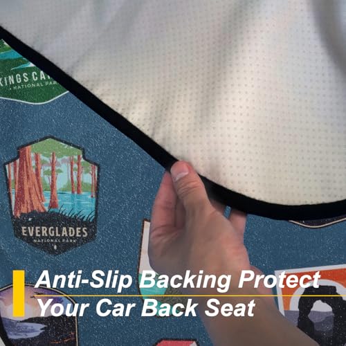 Image of Back Seat Cover for Car Trucks Van SUV Jeep,Waterproof Rear Bench Towel Seat Covers for Dogs and Kids,Automotive Backseat Protector (National Parks)
