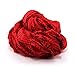 Block Printed Handmade Sari Silk Ribbon by Darn Good Yarn for Knitting and Crochet | 100% Reclaimed Sari Fabric | Paisley Red | 100 Grams 50 Yards