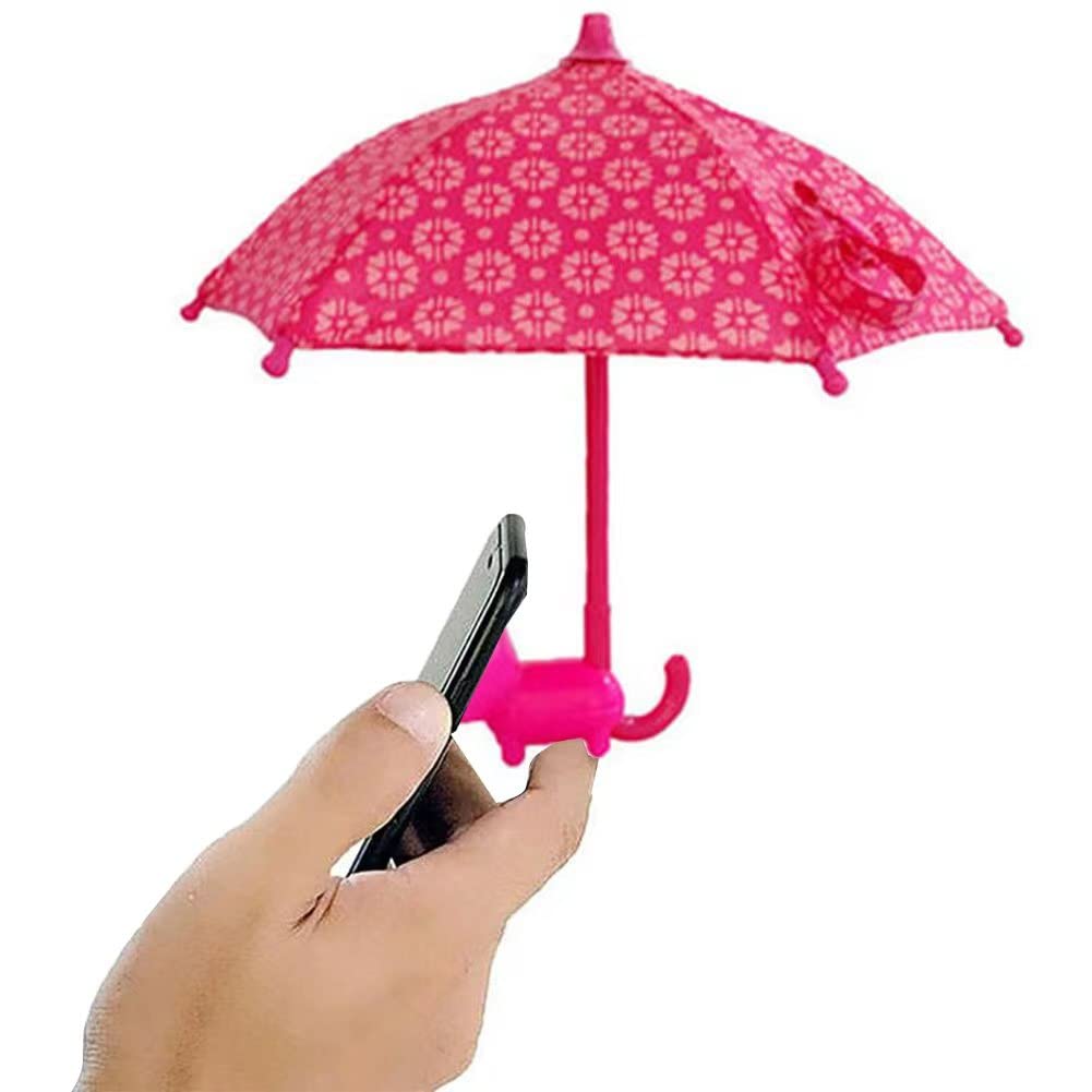 FELGHANAFELGHANA Phone Umbrella Suction Cup Stand – Universal Adjustable Piggy Phone Stand with Umbrella for Phone, Anti-glare Sun Shade Cover Sun Shield Cell Phone Suction Cup Holder (Red Flower)