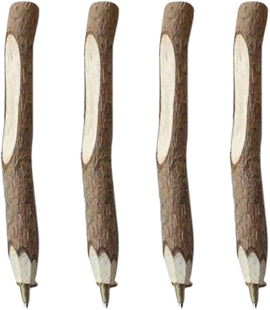 STOBOK 12pcs Bark Wood Ball Pens Wooden Ballpoint Pen Creative Rustic Branch Twig Pen (13cm)
