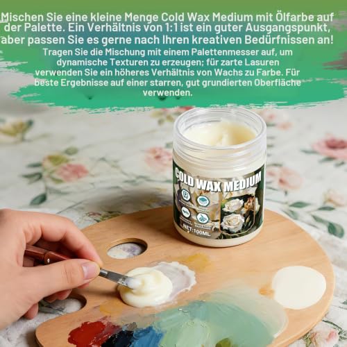 WEILAOK Wax Medium, Cold Wax Medium Painting, Acrylic Mediums, Gemischte Wachse und Harz, Geeignet für Ölfarben, Acrylfarben und Andere Pastellfarben, Schützen Sie sas Gemälde