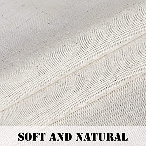 Image of Plain Cotton Linen Sheer Curtains for Window, Balcony, Living Room (5 feet Long, Off White, Set of 2 Pieces)