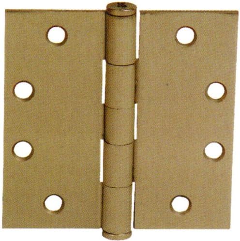 Emtek 96215 4.5" x 4.5" Solid Brass Square Corner Plain Bearing Mortise Hinge -, Lifetime Polished Brass