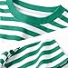Boys Girls Striped Shirts Cotton Rainbow Shirt Toddler Kids Short Sleeve Crew Neck Summer Trendy (Green, 11-12 Years)