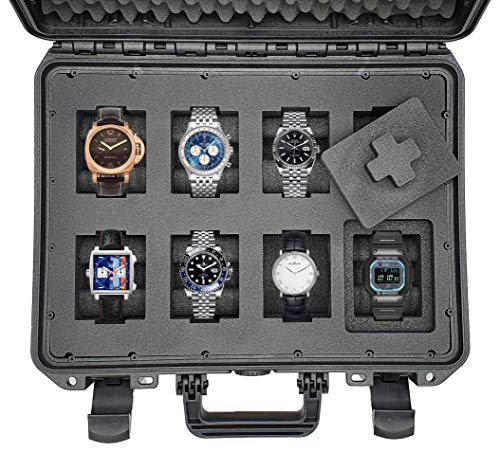 Mc-Cases® - Watch Case - Transport Hard Case For Up To 8 Watches - Travel Case - Waterproof - Lockable - Perfect For Travel And Storage - Extreme Protection - Made In Germany #TOP2