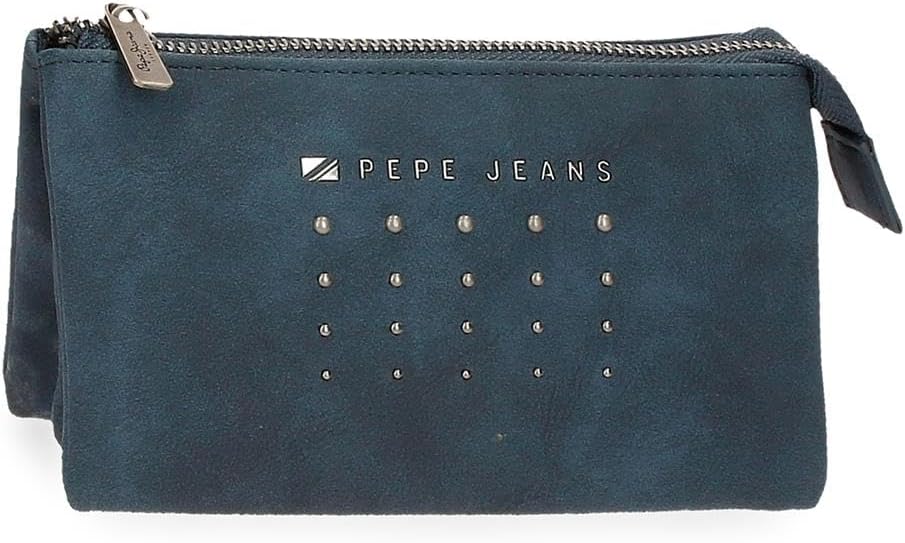 Pepe Jeans Holly Wallet with Three Compartments, Black, 17.5 x 9.5 x 2 cm, Faux Leather, Black, Talla única, Wallet with Three Compartments