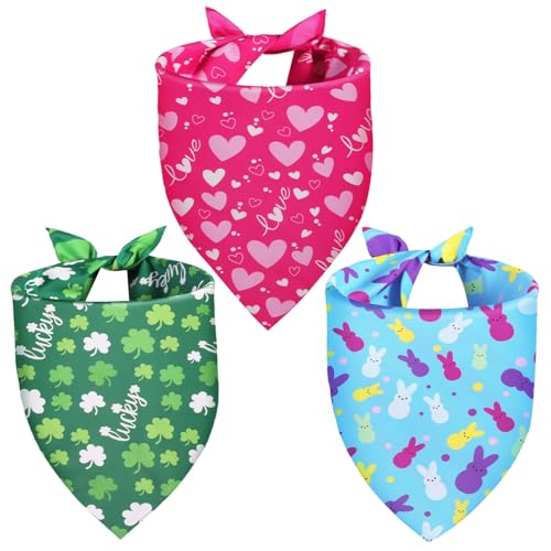 Valentines Dog Bandana St Patricks Day and Easter Dog Bandana Lar...