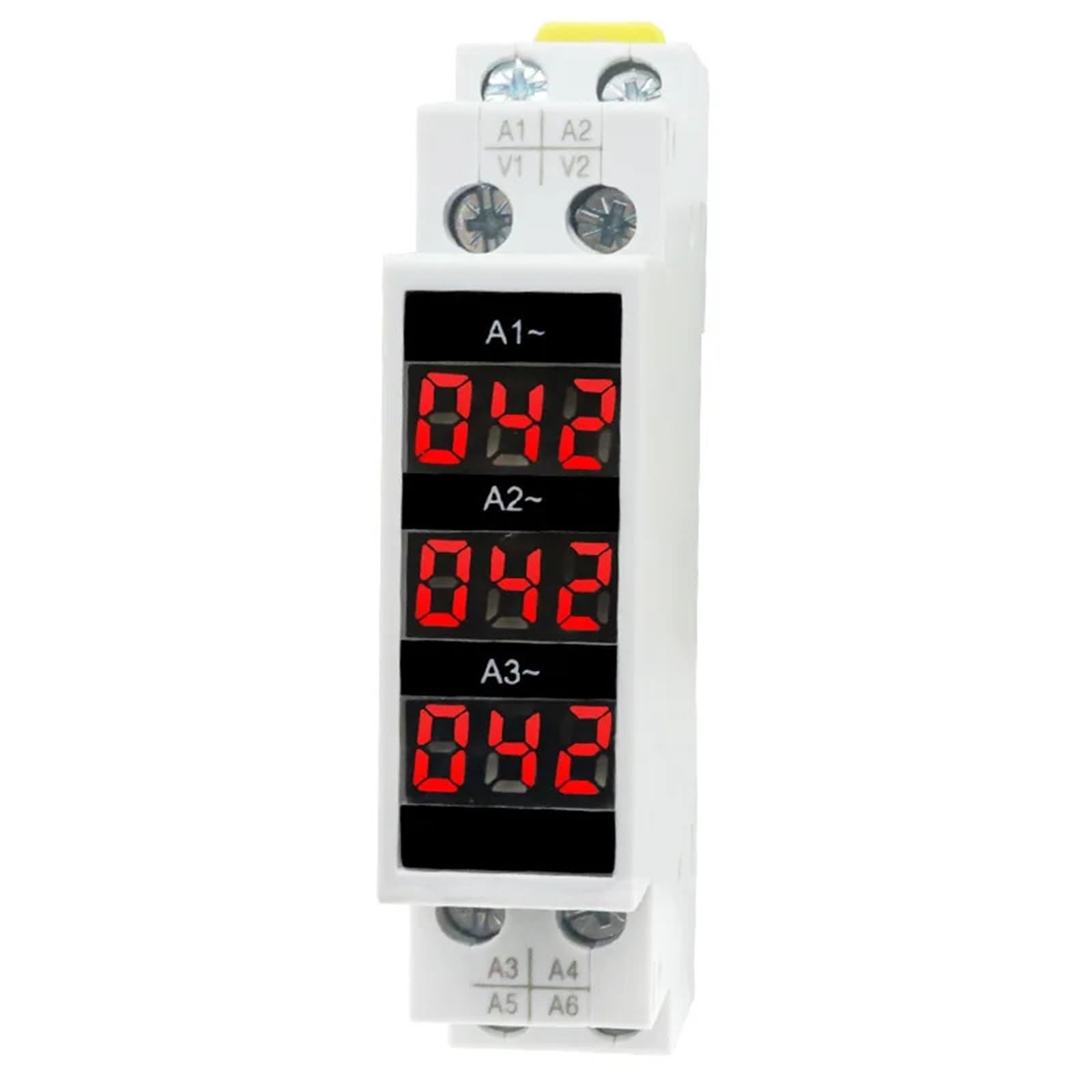 1 szt. Mini Din Rail trójfazowy cyfrowy wyświetlacz modułowy miernik prądu wskaźnik LED 1-100A 220V 380V