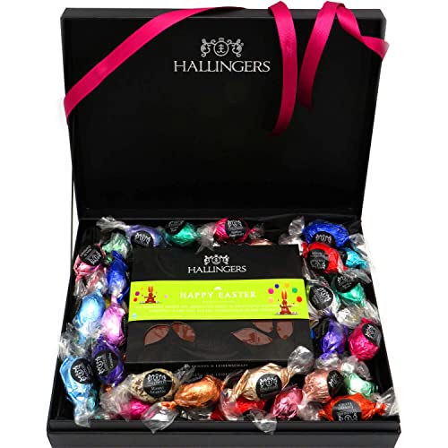 Hallingers Oster-Geschenk-Set 4 Schokolade, 40 Trüffel/Ostereier für Ostern in edler Box (1000g) - Easter Box Pink… – Bild 4