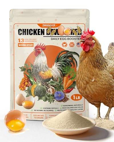 Natural Chicken Powder Chili Mix, 1 lb Herbal Feed Topper for Laying Hens, Egg-Safe Poultry, Daily Wellness Feed Topper, Garlic Pumpkin Seed Wormwood, Marigold Turmeric for Golden Yolks