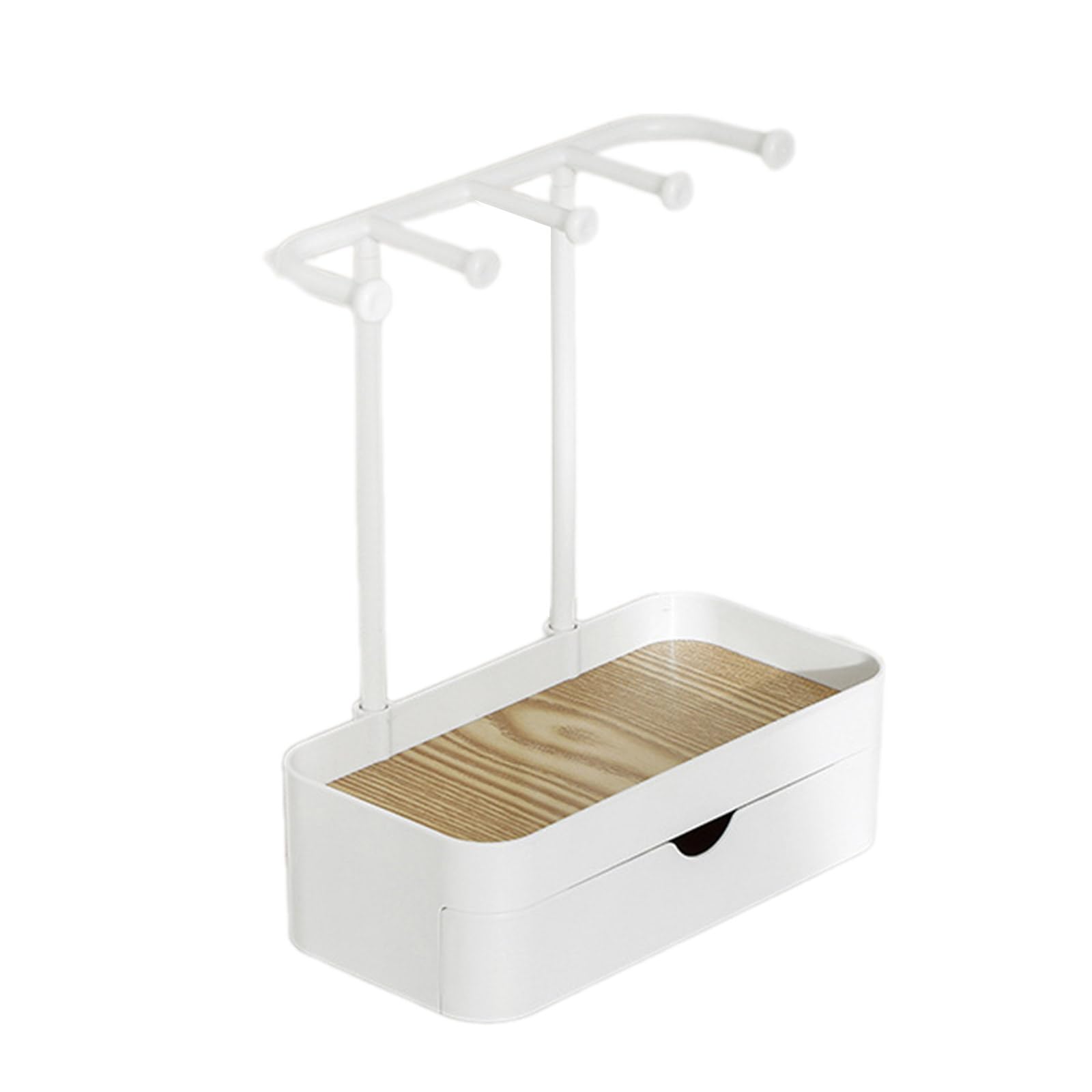 NEWFT Jewelry Organizers with Hook and Protective Drawer Stylish Jewelry Rack for Rings Watches and Bracelets Portable Drawer