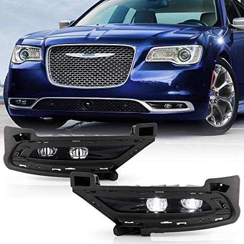ACANII - For 2015-2020 Chrysler 300 LED Bumper Fog Lights Driving Lamps Assembly w/Switch Pair Set Driver & Passenger