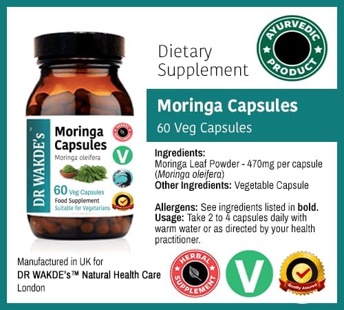 DR WAKDE'S Moringa Capsules (Moringa oleifera, 60 Veg Caps, Plant-Based Supplement, Ayurvedic Herb, All Natural, Vegan) - Image 4