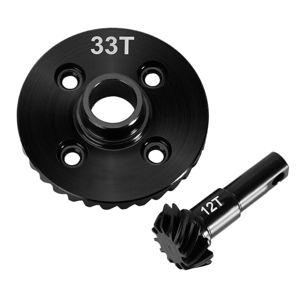 RC Crawler Stahl Helical Axle Gears Set 1/10 Skala Kompatibel mit Overdrive Underdrive Upgrade Teile(Overdrive 33T 12T)