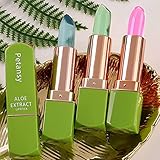 Petansy 3 Packs Aloe Vera Lipstick, Lips Moisturizer Long Lasting Nutritious Lip Balm Magic Temperature Color Change Lip Gloss-Set - Image 7
