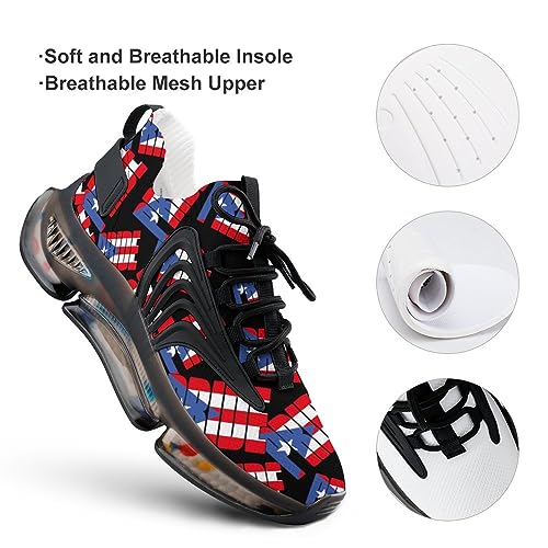 Puerto Rico Rican Flag Country Pride Men's Running Shoes Walking Sneakers for Women Athletic Lightweight Breathable Shoes3