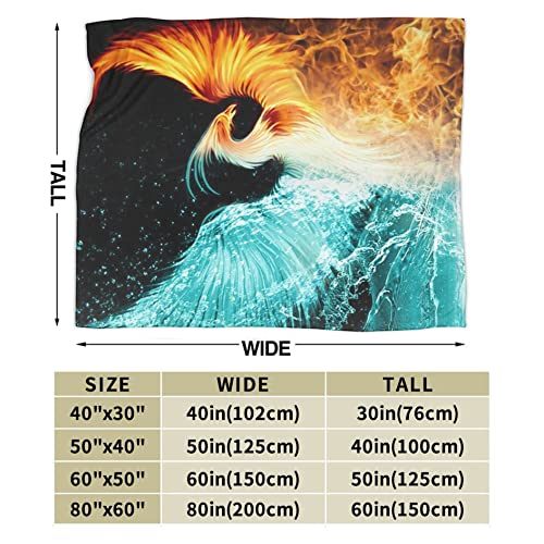 Girls Boys Cool Fire Flame Phoenix Bird Black Throw Blanket Fluffy Ultra-Soft Micro Fleece Blanket Fashion Plush Throw Blankets Gifts For Christamas And Birthday #TOP2