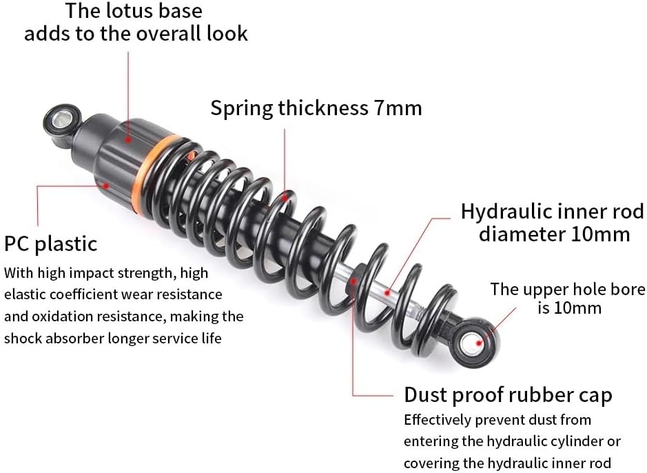 Bike Rear Shock 250/270/290/310mm Electric Vehicle Hydraulic Rear Shock Absorber Motorcycle Rear Shock Absorber