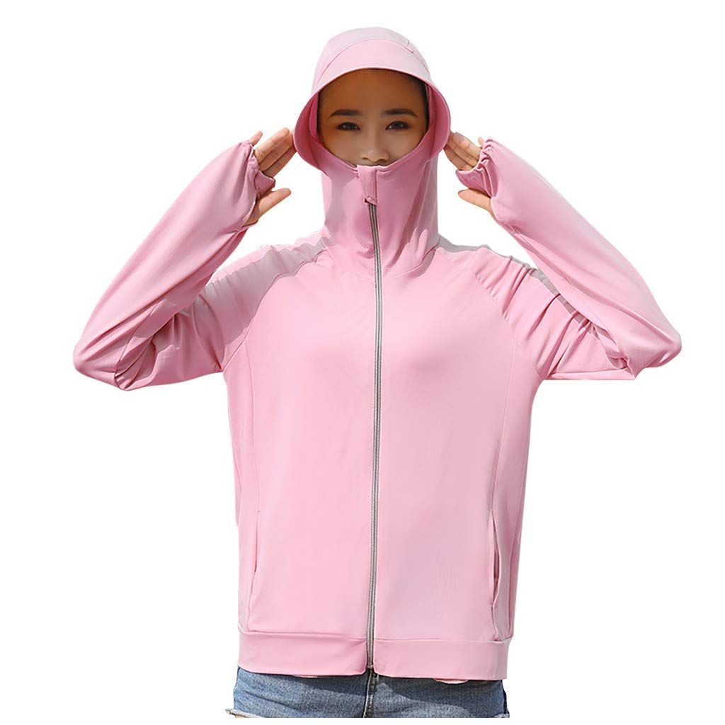 Fine Women's Sun Protection Clothing, Quick Dry Lightweight Long Sleeve Zip Up Beach Sun Protection Clothing Guard Hoodie Long Sleeve