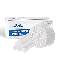Vista 10 de JMU 2000 rollos de algodón dental #2, 1.5 pulgadas, de algodón enrollado, no estéril, de alta absorción, tapón de sangrado nasal