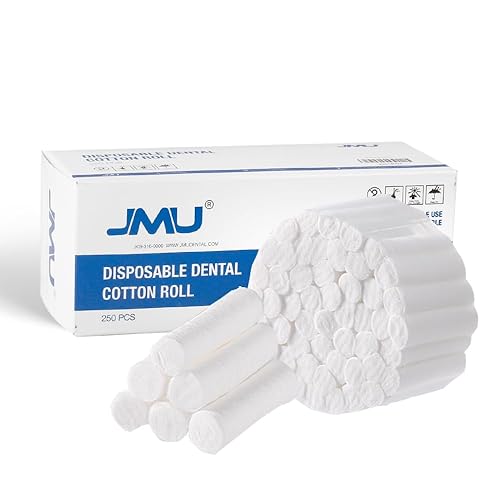 JMU 250 rollos de algodón dentales, tapones de sangrado nasal no estériles de 1.5 pulgadas, rollos de algodón #2 de alta absorción en la boca