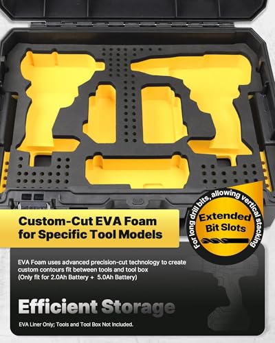 Yudylg EVA Liner Organizer Compatible with GenII Tool Box DWST17807/DWST17808, Fit for Cordless Drill DCD777 and Impact Driver DCF787/DCK277D2