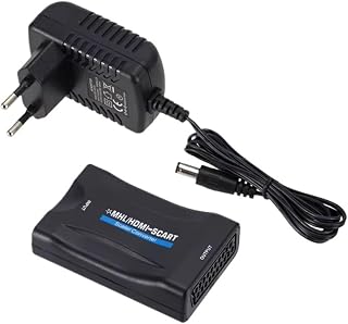 1080P HDMI-Compatible to SCART Video Upscale Converter Adapter for HD TV Sky Box STB pl-UG DVD HDMI to Scart(with EU Plug)