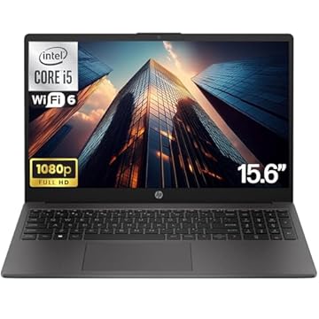 HP Laptop empresarial 250 G10 tela FHD de 15,6 polegadas, Intel Core i5-1334U (Beats AMD Ryzen 5 7530U) 16 GB de RAM, SSD PCIe de 512 GB para casa, estudantes, webcam, teclado numérico, Windows 11 Pro