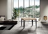  Itamoby Table Flame extensible plateau chêne Natura 90 x 180 cm Allongé 284 châssis Anthracite
