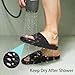 FINLEOO Shower Sandal Slippers with Drainage Holes Quick Drying Bathroom Gym Shower Shoes Soft Sole Open Toe House Slippers for Men and Women,black 44.45