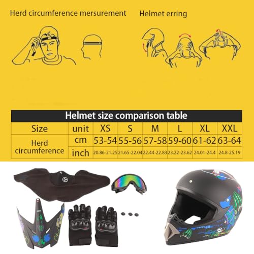 Casque motocross leger et confortable pack tout terrain avec accessoires